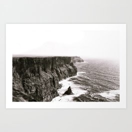 Cliffs of Mohr Ireland Black And White Art Print