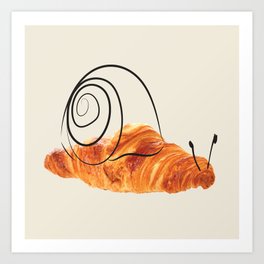croissant snail Art Print