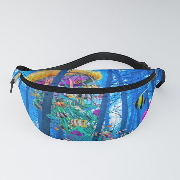 Elecric Jellyfish in a Misty Forest Fanny Pack
