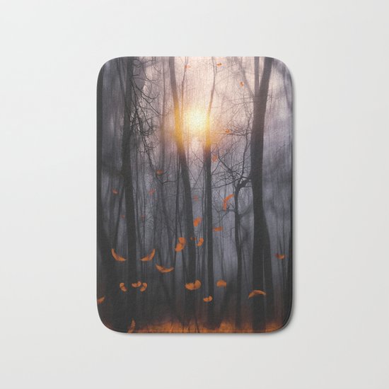 Feather dance (orange) Bath Mat