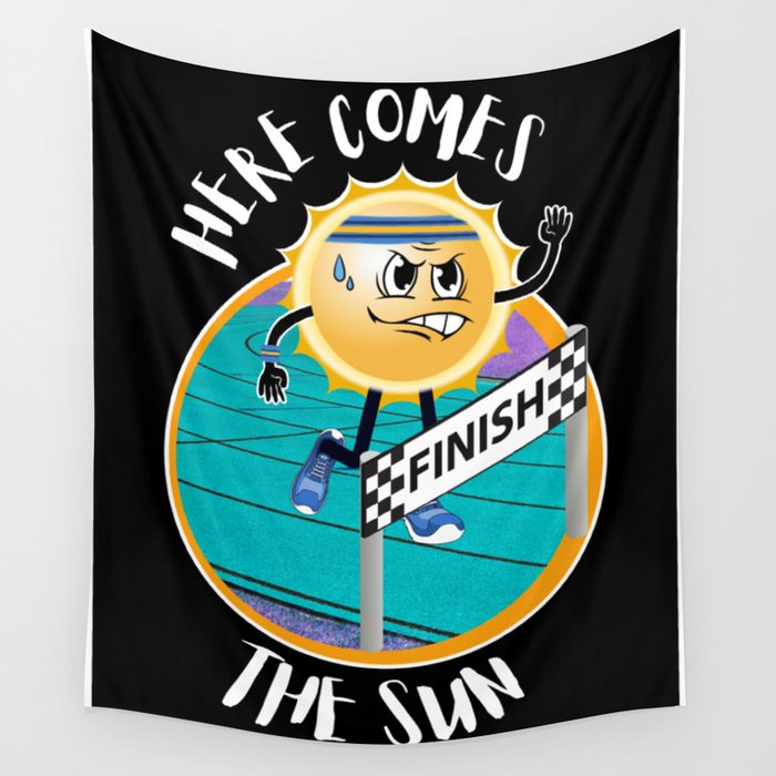 Here Comes The Sun/ Funny Sun  Wall Tapestry