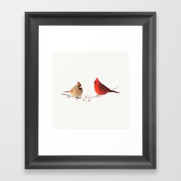 Red cardinal birds Framed Art Print