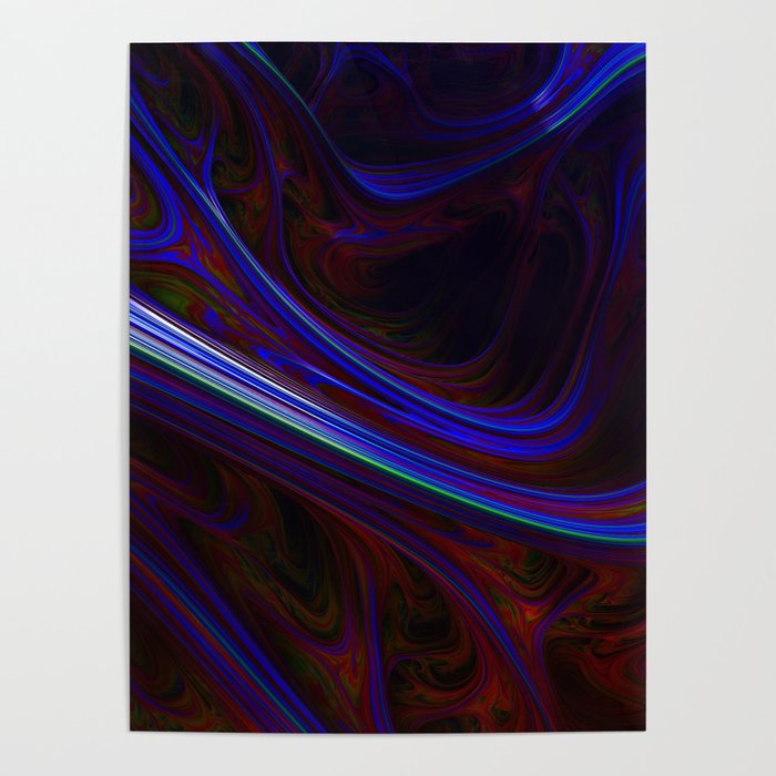 surreal futuristic abstract digital 3d fractal design art Poster