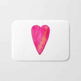Pink Heart Full Of Love Watercolor Badematte