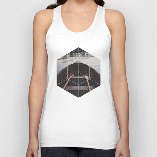Peace of Mind Boat - Geometric Photography Unisex Tank Top