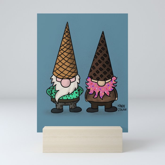 Ice Cream Gnomes Mini Art Print