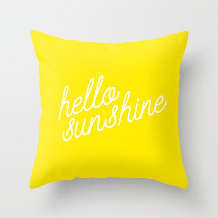 Hello Sunshine Script Throw Pillow By Thesweetescape Society6