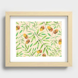 Retro Eucalyptus Holiday Leaves Recessed Framed Print