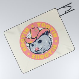Possum Rootin Tootin Shootin | Pink Picnic Blanket