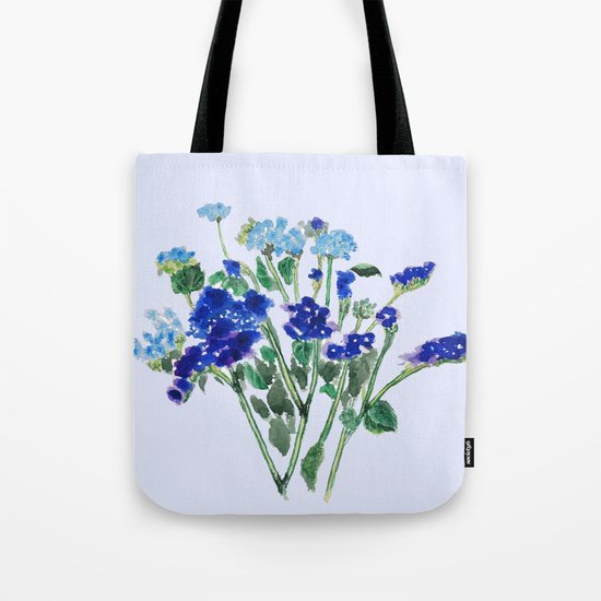 blue flower Tote Bag