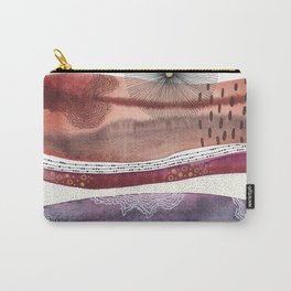 Striations Abstract - Umber Plum Carry-All Pouch
