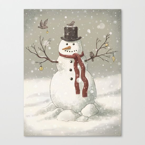 Christmas Snowman Canvas Print