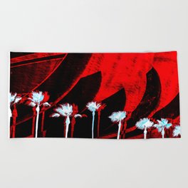 Surf in the City - Black + Red Beach Towel