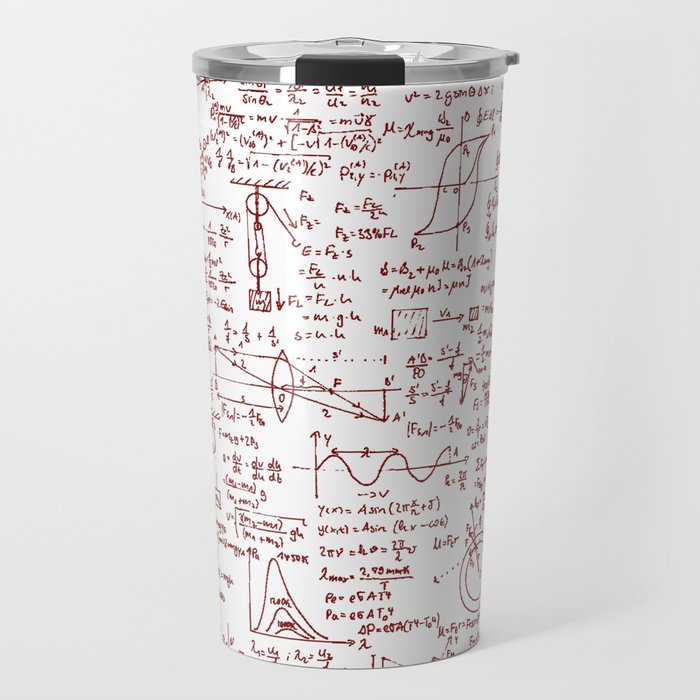 Physics Equations in Red Pen Travel Mug