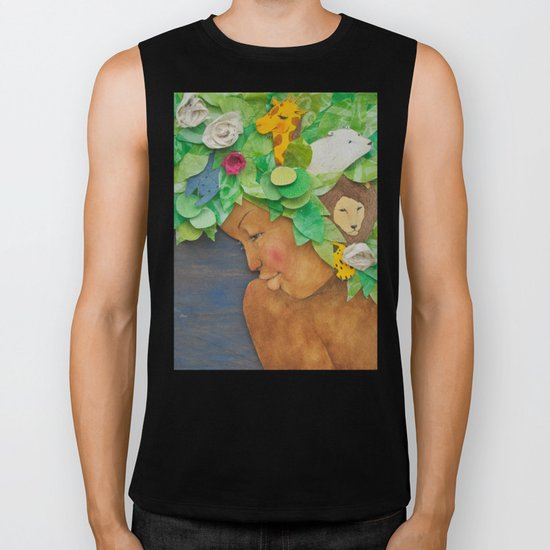 COLLAGE LOVE: Africa, the mother nature Biker Tank
