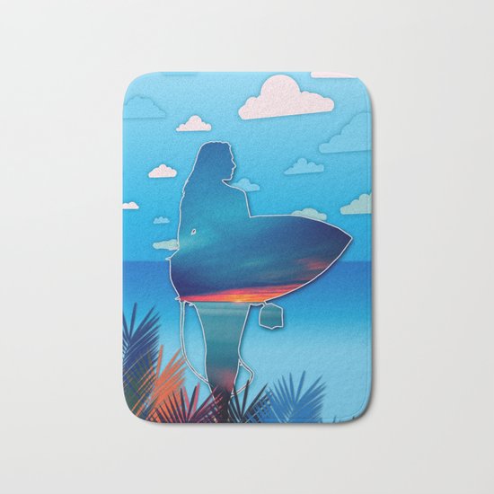 time to surf 3 Bath Mat