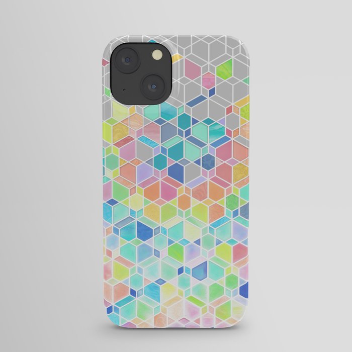 Rainbow Cubes & Diamonds iPhone Case