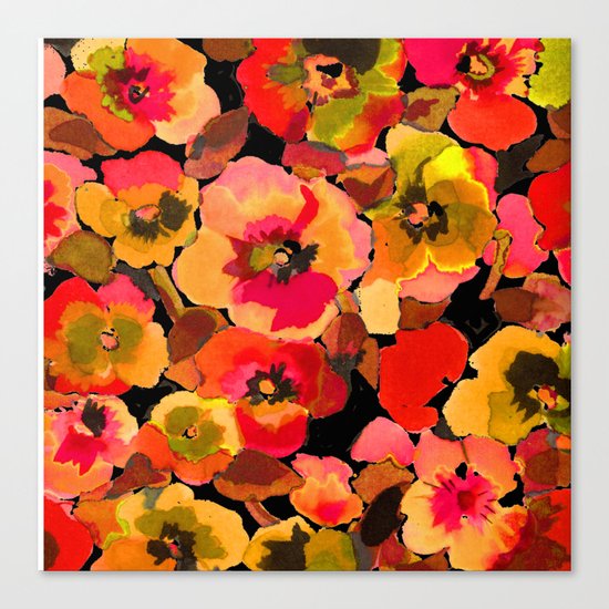 peach floral Canvas Print