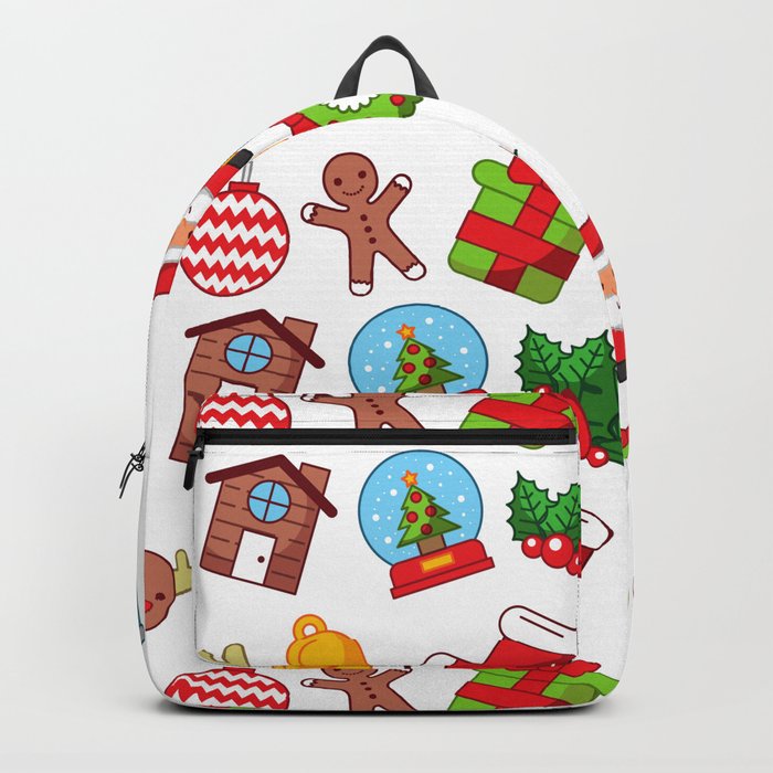 Christmas Icons Pattern Background Backpack