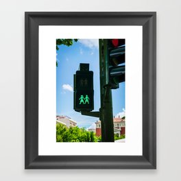 0000341 Traffic light shows support for LGBQT rights Madrid Spain 3444 Framed Art Print