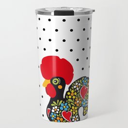Famous Rooster of Barcelos 01 | Lucky Charm & Polka Dots Travel Mug