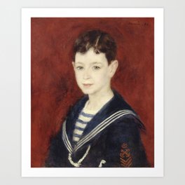 Renoir - Fernand Halphen as a Boy Art Print | Sailor, Coastal, Renoir, Decor, 1800S, Suit, Print, Portrait, Red, French 