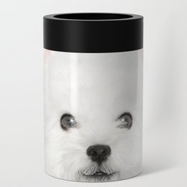White Puppy Portrait - Can Cooler