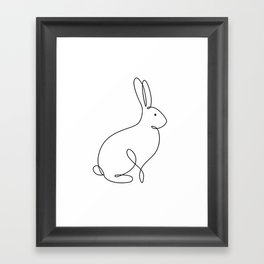 Abstract Rabbit one line drawing. Fine art. Minimalistic modern room decor. Framed Art Print