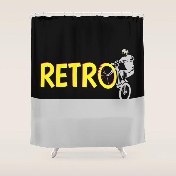 Retro Bike Shower Curtain By Mailboxdisco