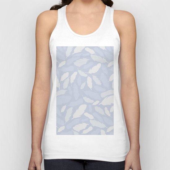 Feather Pattern Light Blue Unisex Tank Top