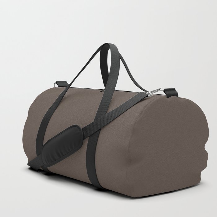 Dark Brown Solid Color Pairs Pantone Rain Drum 19-0916 TCX Shades of Brown Hues Duffle Bag