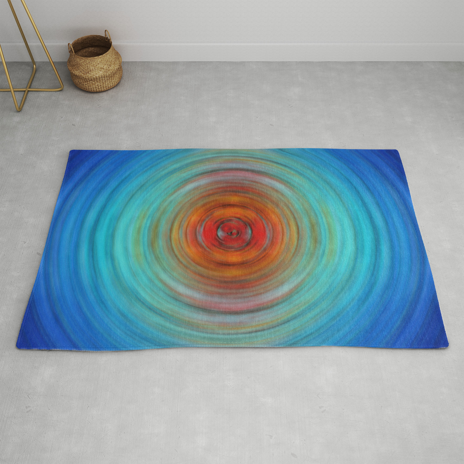 Center Point Abstract Art By Sharon Cummings Rug By