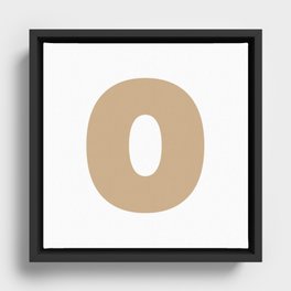 O (Tan & White Letter) Framed Canvas