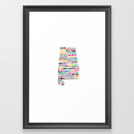 Alabama colorful typography state Framed Art Print