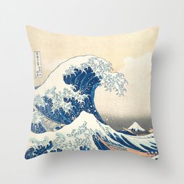 Society6 Black & White Japanese Great Wave Off Kanagawa by Hokusai by Podartist on Rectangular Pillow