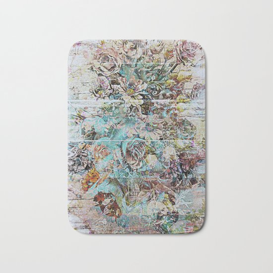 Grunge victorian floral Bath Mat