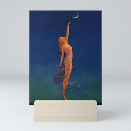 Reaching for the moon female portrait painting by Edward Mason Eggleston Mini Art Print