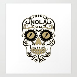 Cool New Orleans Sugar Skull shirt 504 Sugar Skull Halloween T-Shirt Art Print