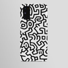 Doodles White Bg Homage to Haring pattern Android Case