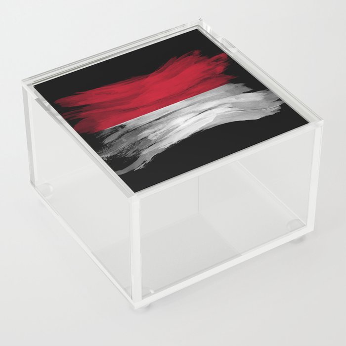 Indonesia flag brush stroke, national flag Acrylic Box