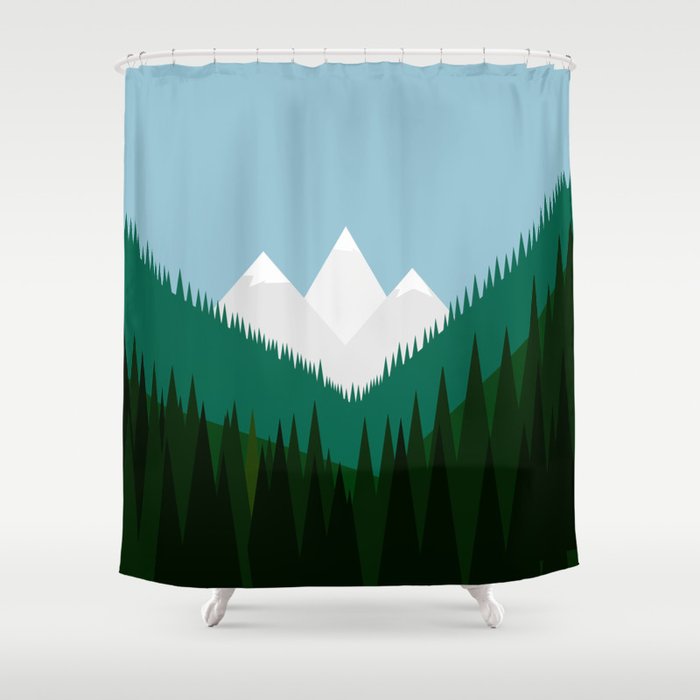 Pacific Northwest Mountains Shower Curtain