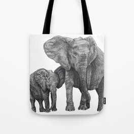 African Elephant and Calf Tote Bag