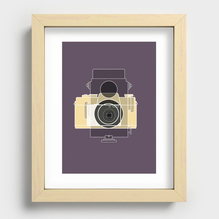 Camera History - yellow Recessed Framed Print