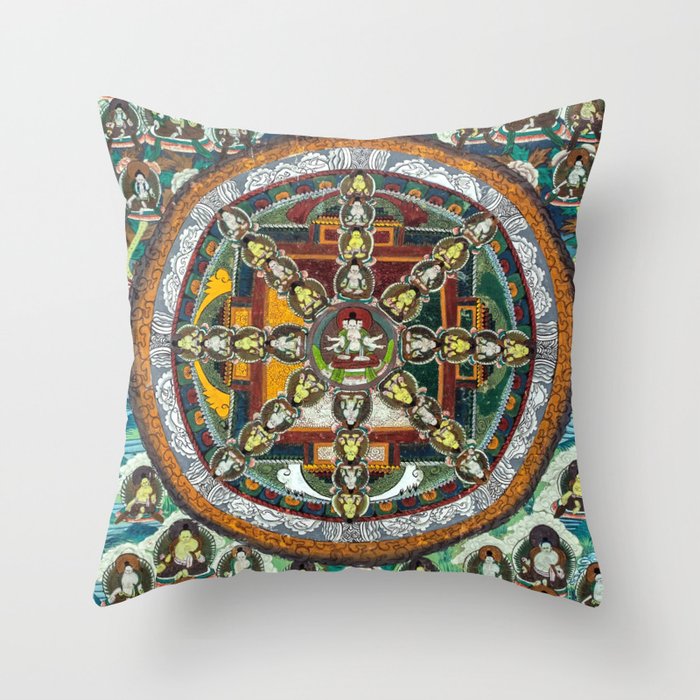 Buddhist Thangka Mandala  Throw Pillow