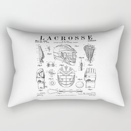 Lacrosse Player Equipment Vintage Patent Drawing Print Rectangular Pillow