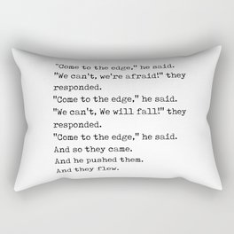 Come to the edge - Guillaume Apollinaire Poem - Literature - Typewriter Print Rectangular Pillow