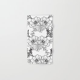 Floral Abstract Line Art  Hand & Bath Towel