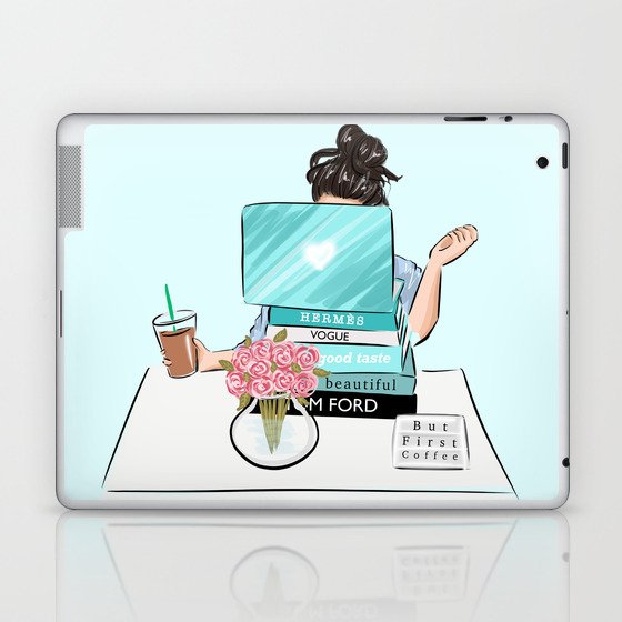 aqua girl boss Laptop & iPad Skin