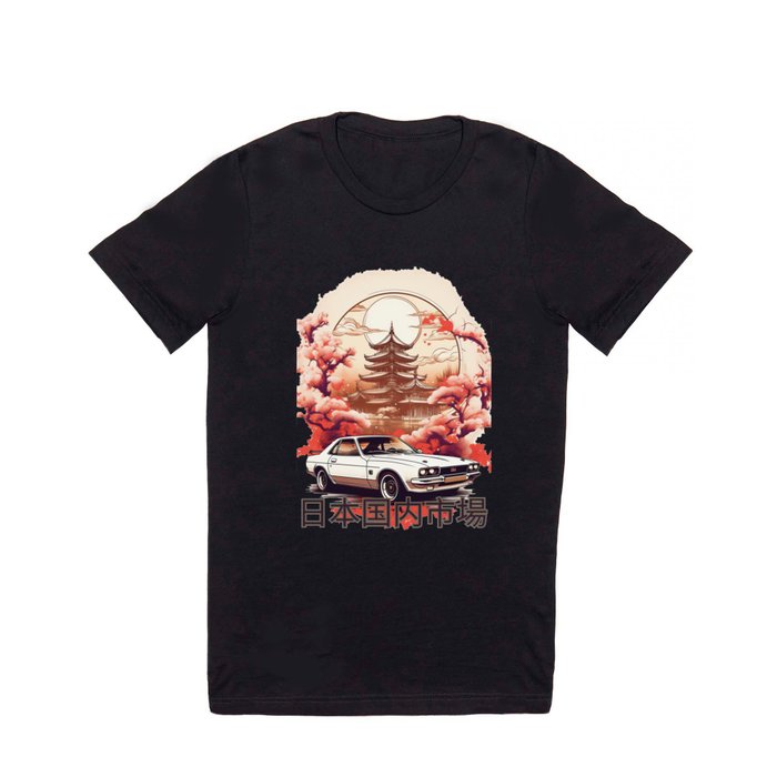 JDM car with Japanese landscape on background T Shirt
