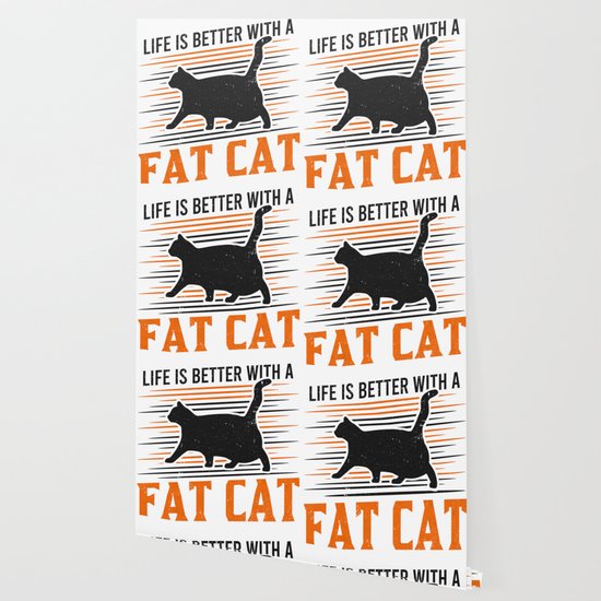 Life is Better with a fat cat Chonk Scale Cat Wallpaper by favorite-shirts  | Society6